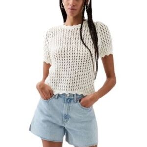 GAP Crochet Short Sleeve Top